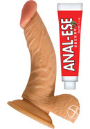 All American Whoppers Curve Dildo With Balls 6.5in - Vanilla